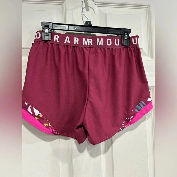 Under Armour Women's XL Large Play Up 3.0 Shorts Light Red Pink NWT - Picture 1 of 7